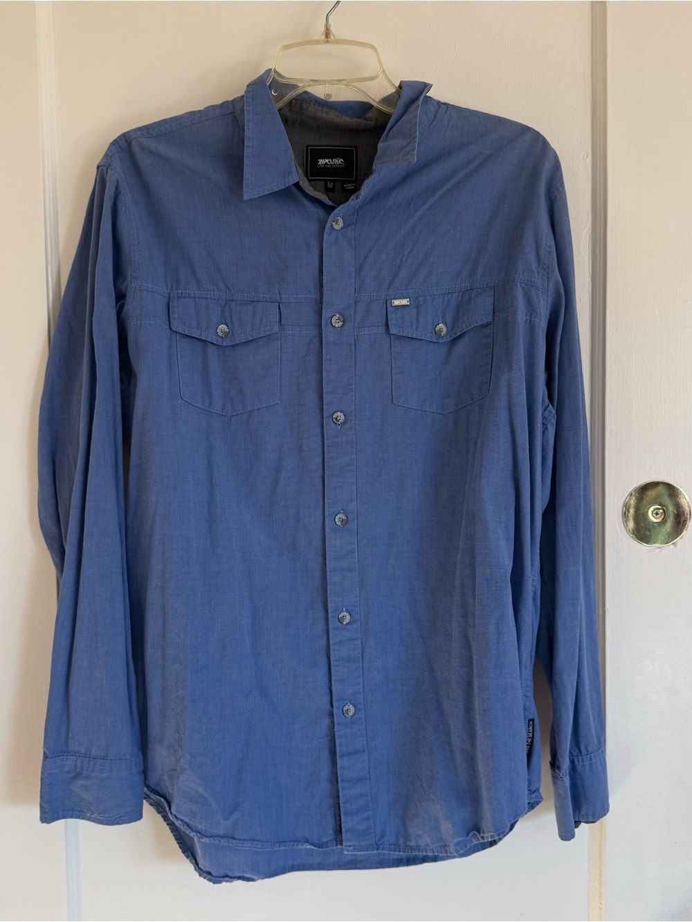 Rip Curl Blue Long Sleeve Button-Up Shirt
